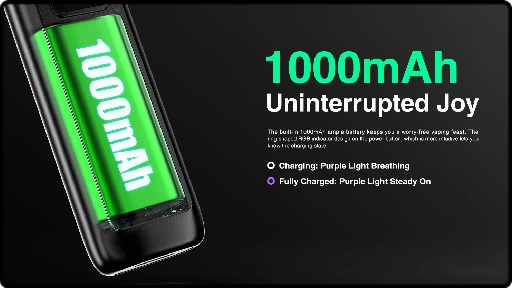 1000mAh d'autonomie